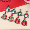 Fun Innovative Christmas Elements Earrings Snowflake Santa Claus Snowman Sweater Design Acrylic Eardrop Christmas Gift - Image 1