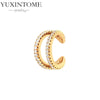 1PC Gold Plated Stars Flowers Clip Earring for Women Simple Crystal Ear Cuff Earrings Couples Appointment Jewelry Gift - Image 35