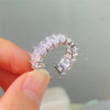 Open Square Ring with Cubic Zirconia Accents in Gold-Tone or Silver-Tone - Image 10