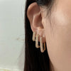 Minimalist Geometric Square Crystal CZ Big Huggies Hoop Earrings for Women Gold Color Metal Wedding Jewelry Gift - Image 3