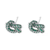Multicoloured Zirconia Stud Earrings Women's Dazzling Round Knot Earrings Wedding Party Jewellery Gift - Image 15