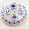 Bridal Silver Round Olive Zircon Jewelry Sets Rings Bracelets Pendant Earrings Necklace Set For Women Wedding Jewellery - Image 13