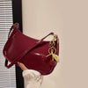 Women's PU Leather Handbag Versatile Color Cherry Pendant Shoulder Bag Casual Commuting Bag Underarm Bag - Image 1