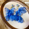 Glass Chiffon Flowers Tassel Dangle Earrings for Women Sweet Exaggerated Design Earring Vacation Style Jewelry Travel K - Image 12