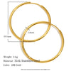 Minimalism Stainless Steel Woman Jewelry Gold Plated Small Medium Large Size Loop Hoop Earrings for Women - Image 12