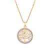 Tree of Life Round Pendant Necklace Stainless Steel Jewelry Gift for Women Wedding - Image 3