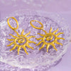Vintage Sun Geometric Drop Earrings for Women Golden Stainless Steel Aesthetic Jewelry Gift - Image 4