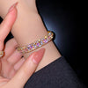 Geometric Zircon Bracelet Bangles For Women Pink Green Cuff Bracelets Weddings Party Jewelry - Image 5