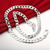 Silver Classic men 6MM 8MM Chain Bracelets necklace Jewelry set for woman Charm wedding gifts - Image 5