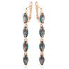Geometric Colorful Zircon Long Dangle Earrings for Women Accessories Rose Gold Color Daily Jewelry - Image 7