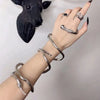 Aensoa Punk Multilayer Metal Alloy Gold Black Color Cool Bendy Snake Necklace Bracelet for Women Men Chunky Jewelry - Image 4