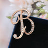 Women Rhinestone Brooch A-Z English Letter Gold Color Metal Pins Crystal Alphabet Jewelry Shirt Clothes Accessories Gift - Image 25