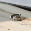 Retro Overlapping Ring For Men Silver Color Punk Gothic Adjustable Open Ring Handmade Rock Unisex Jewelry Accessories Man Gift - Image 4