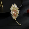 Party Jewelry Retro Crystal Maple Leaf Brooch Elegant Plant Series Badge Good Gift for Women - Image 3