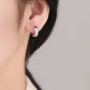 Silver Woman Jewelry Blue Pink White Purple Crystal Zircon Selling Earrings - Image 6