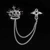 Crown Chain Brooch Vintage Tassel Crystal Brooch Temperament Rhinestone Lapel For Women Dress Mens Shirt Suit Set Collar Jewelry - Image 24