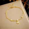 316L Stainless Steel Golden Ocean Series Zircon Pearl Tassel Pendant Anklets Lady Foot Chain Jewelry Gift - Image 25