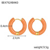 Glamour Jewelry Stainless Steel Dripping Oil Black White Colorful Enamel Hoop Earrings Geometric Enamel Stud Earrings for Women - Image 16
