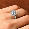 Brilliant Halo Ring 8mm D Engagement Wedding Finger Rings Gold for Women with - Image 8