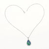 Geometric Green/Blue Cubic Zirconia Necklace for Women Silver Color Chain Women Wedding Jewelry - Image 4