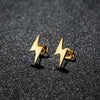 1Pair Stainless Steel Lightning Bolt Earrings Punk Thunder Earring for Men Women Daily Jewelry - Image 4