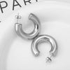 Thick Round C Shape Chunky Hoop Earrings Women Glossy Circle Gold Silver Color Steel Needle Stud Huggie Earrings Jewelry - Image 8