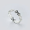 Fancy Stars Adjustable Opening Rings Women Silver Plated Daily Wear Versatile Female Accessories Jewelry - Image 2