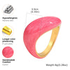 Chunky Open Twist Stackable Rings for Women, Blue Geometric Bold Enamel Crossover Statement Ring Band - Image 12