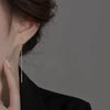 Dangle Earrings For Women Geometric Ball Long Tassel Chain Drop Silver Color Earring Minimalism Ear Line Kpop Jewelry - Image 5