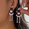 Creative Christmas Snowman Drop Earrings For Women Cute Enamel Gingerbread Man Candy Cane Dangle Earring Year Jewelry Gift - Image 1