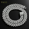 Hip Hop Square 14MM Cuban Link Necklace Men Gold Color Women Rhinestone Iced Out Cuban Chain Punk Jewelry Necklaces Gift - Image 1