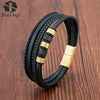Stainless Steel Beaded Bracelet Men's Jewelry Classic Multilayer Braided Leather Bracelet Year Men Gift - Image 2