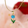 Creative Rotatable Pink Flower Necklace For Women Titanium Steel Rotatable Spinner Clavicle Choker Jewelry - Image 13