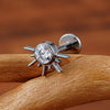 Titanium Starburst Half with CZ Cartilage Earring Piercing 16G Star Helix Tragus Labret Stud Body Jewelry - Image 24