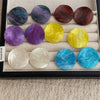 French Retro Irregular Geometric Acrylic Circle Earrings Fruit Color Twisted Round Resin Stud Earrings Women Wedding Jewelry - Image 1