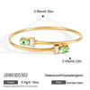 Round Zircon Cuff Bracelet For Women Gold Pvd Plated Stainless Steel Party Jewelry - Image 8