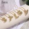 26 Letters Necklaces For Women Man Gold Color Alphabet Zircon Pendant Birthday Party Gift Jewelry - Image 3
