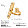 316L Stainless Steel Ring with Gold-Tone and Silver-Tone Designs - Image 22