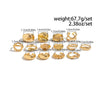 Irregular Hollow Geometric Open Ring Set 14 Pieces - Image 4