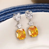 Simple and Elegant Square Cubic Zirconia Earrings Bling Yellow CZ Dangle Women Wedding Engagement Jewelry - Image 28