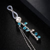 Stonefans Sexy Non Piercing Rhinestone Nipple Bra Chain for Women Crystal Blue Chest Nipple Jewelry Body Chain Accessories Gift