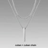 Mens Vertical Bar Necklaces,Stacking Stainless Steel Geometric Pendant with Wheat Rope Cuban Chain,Male Jewelry Gift - Image 25