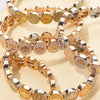 Happy Bangle Paved Diamond Enamel Beaded Bracelets For Women Boho Gold Color Elastic Bracelets - Image 62