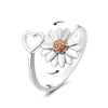 Sunflower Crystal Relief Spinning Fidget Ring For Girls Rotate Freely Metal Copper Knuckle Ring Women'S Jewelry Gifts - Image 14