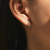 Sparkling Earrings Silver Classic Shining Circle Hoop Earrings For Women Jewelry - Image 2