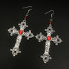 Large Detailed Cross Drill Pendant Jewel Necklace Silver Color Tone Gothic Punk Jewellery Charm Statement Women Gift(Red - Image 12