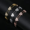 Bling Heart Charm Bracelets for Women Double Chain Paved White Cubic Zircon Rose Gold/Gold/Platinum Plated Color Jewelry - Image 4
