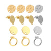 10pcs Stainless Steel Gold Silver Round Disc Earring Post W Loop Hammered Plate Earrings Base For Hypo-Allergenic Earring Making - Image 1