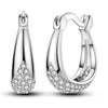 Silver Shining Zircon Earring Sparkling Simple Bow Irregular Curve Hoop Earring Jewelry Gifts for Women Men - Image 14