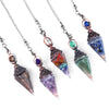 Stone Crystal Pendulum Necklaces Hexagonal Cone Crushed Stone Amethysts Rose Quartz Chakra Pendant Jewelry Accessories - Image 2